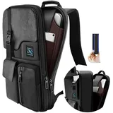 ZINZ Schlanker & Erweiterbarer Laptop Rucksack 15,6 Zoll Business Rucksack, Anti Diebstahl Reisen Rucksack für wasserdichte Notebook Tagesrucksack Schulrucksack Herren Damen,Schwarz