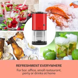 oneConcept Icebreaker Ice Crusher 15kg/h 3,5Liter Eisbehälter Rot