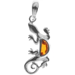 Ketten-Anhänger OSTSEE-SCHMUCK "Ostsee-Schmuck Anhänger Echse Anhänger Echse", weiß, Schmuckanhänger, Damen, 32 x 10mm, Silber 925 (Sterlingsilber), 1.7 g
