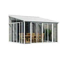 CANOPIA San Remo Alu weiß Polycarbonat 3 mm / Dach HKP 8 mm 16,7 m2