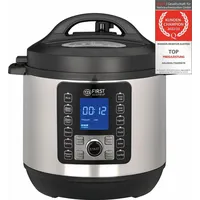 First Austria TZS First Austria Multikocher 6L, Schnellkochtopf 1000W 12 Programme, Timer, Edelstahl, Warmhaltefunktion, Dampfgarer, Reiskocher, Silbe...