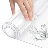 WOLTU Tischfolie 1 mm aus PVC Glasklar Hochglanz Tischdecke Transparent Wasserdicht Abwaschbar Tischschutz Folie für Tisch Rechteckig 100x200cm