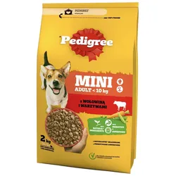 PEDIGREE Adult Mini 6x2 kg: Trockenfutter mit Rindfleisch und Gemüse für adulte Hunde kleiner Rassen