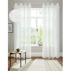 Gardine »Tursik«, (1 St.), Blickdicht, Leinenlook, Polyester, 50369816-3 weiß