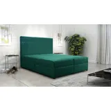 Kontinentales Bett 180x200 cm für Schlafzimmer Dream 180 Bonellfedern 2x Bettzeugkasten Grün Monolith 37 - Grün