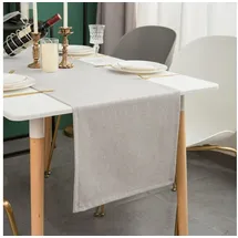 simurq Tischläufer Modern Outdoor - Indoor Abwaschbar, (Table Runner Tischband, Pflegeleicht & fleckenabweisend Läufer) grau 30 cm x 120 cm
