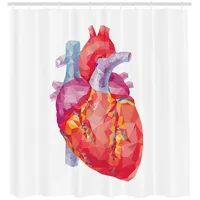 ABAKUHAUS Duschvorhang Anatomie Polygon Kunst Menschliches Herz 175 x