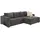 luma-home Dauerschlaf-Ecksofa Federkern Couch Bettkasten mit Cordstoff in Grau Anthrazit & Couches, Wohnlandschaften, Ecksofas
