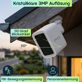 ideoon WLAN Solar Überwachungskamera 3MP Weiß