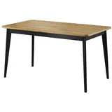 JVmoebel Esstisch Moderner Ausziehtisch aus Holz in Braun mit schwarzen Rundfüßen (Packung, 1-St., Tisch), Made in Europa braun