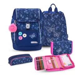 Belmil Comfy Plus Premium Schulranzen Set 4-teilig Sapphire Sapphire Schulrucksack