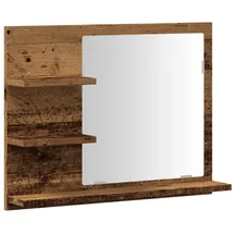 vidaXL Badspiegel mit Ablagen Altholz-Optik 60x10,5x45 cm