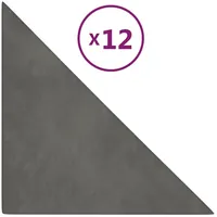 VidaXL Wandpaneele 12 Stk. Dunkelgrau 30x30 cm Samt 0,54