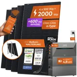solarway All In One Balkonkraftwerk 2000 W / 800 W inkl. 4,8 kWh Anker Solix 2 Pro Speicher