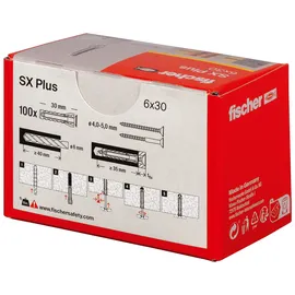 Fischer Spreizdübel SX Plus 6 x 30 100 Stück