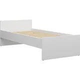 Einzelbett Nepo Plus 90x200 cm in Weiß – Robuste Laminatbeschichtung, ohne Matratze und Lattenrost