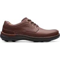 CLARKS Nature Three Herren Derby Schnürhalbschuhe, Braun (Mahogany Leather), 41.5 EU