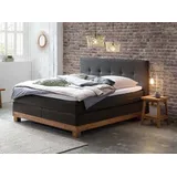 Hasena Finca Boxspringbett 140-180 cm Braun / Anthrazit, Liegefläche:160 x 200 cm, Topper:Base-Topper