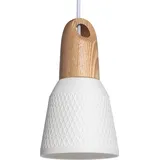 LEDKIA Pendelleuchte Keramik Und Holz Retilles Weiß