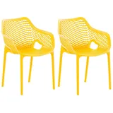 CLP XL-Bistrostühle Air I Stapelstühle Air Aus Kunststoff Mit 44 cm Sitzhöhe I Outdoor-Stühle Mit Wabenmuster, Farbe:gelb