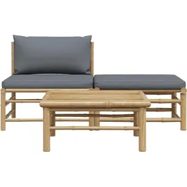 vidaXL Lounge Set 3-tlg. dunkelgrau/braun inkl. Kissen 313150