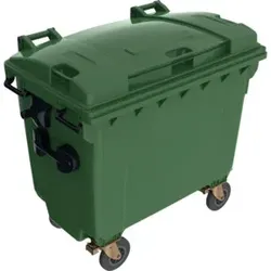 Müllcontainer 660 l Kst. Flachdeckel grün