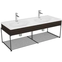 Vitra Equal Doppelmöbelwaschtisch-Set 64101 132,5x52cm, mit Möbelwaschtisch asymmetrisch, weiß,