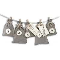 Frau Wundervoll Adventskalender Schneeflöckchen Baumwollbeutel grau