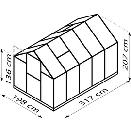 Vitavia Triton 6200 Alu smaragd grün ESG 3 mm 6,2 m2 inkl. Stahlfundament
