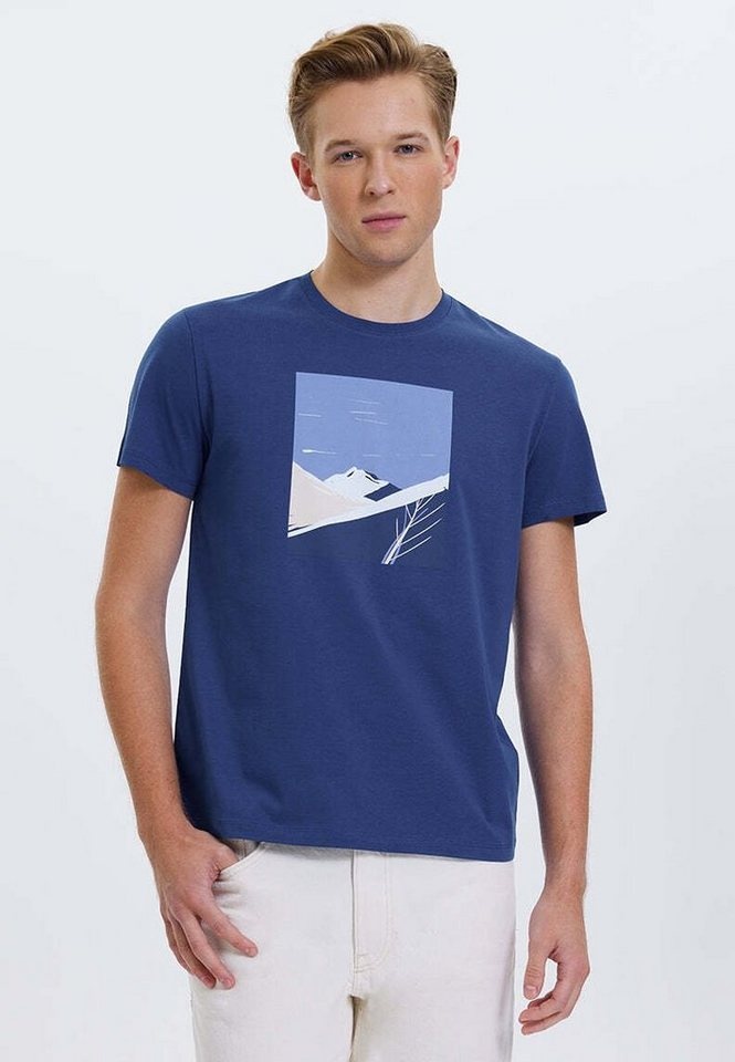 WESTMARK LONDON Print-Shirt WMWINTER PATH TEE (1-tlg) blau XL