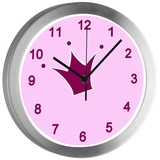 CreaDesign Funkwanduhr Funkuhr, Kinder Wanduhr, Kinderuhr, Kinderzimmer Krone rosa (geräuscharmes Uhrwerk) rosa