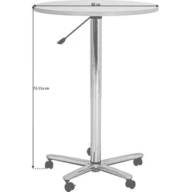 Hammerbacher VST08 Stehtisch höhenverstellbar weiß 80,0 x 80,0 x 72,0 - 114,0 cm