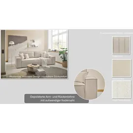 OTTO home 3-Sitzer OTTO HOME "FINNLEY, Schlafsofa 257 cm - OTTO. Verlässliche Qualität.", grau (taupe), B:257cm H:85cm T:102cm, Bezugstoff 100% PES ;Gramatur 400g/qm +/- 5%, Sofas, mit Bettkasten, in Bouclé, Struktur fein und Mega Cord
