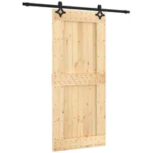 vidaXL Schiebetür rechts 90 x 210 cm Braun/Schwarz