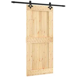 vidaXL Schiebetür rechts 90 x 210 cm Braun/Schwarz