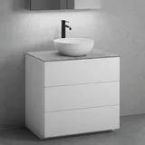 neoro n50 Unterschrank B: 80 cm mit 3 Auszügen, Waschtisch Ø 45 cm weiß matt, B: 80.5 BN0106WM+BN0452WM+BN0402C3