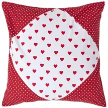 Homescapes Kissenbezug Patchwork 60 x 60 cm Rot