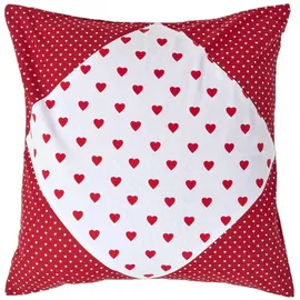 Homescapes Kissenbezug Patchwork 60 x 60 cm Rot