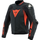 Dainese Super Speed 4 Lederjacke - Matt-Schwarz/Neon-Rot - 60