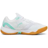 Puma Solarflash III W+ Indoor Court Shoe, White-Electric Peppermint, 42 EU