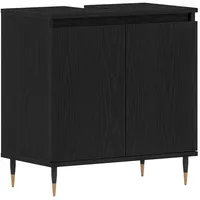 VidaXL Waschbecken Schrank Schwarz Eiche 58x33x60 cm Holzwerkstoff