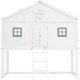 XDOVET Hausbett mit Treppe 90 x 200 cm grau