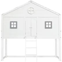 XDOVET Hausbett mit Treppe 90 x 200 cm grau