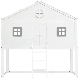 XDOVET Hausbett mit Treppe 90 x 200 cm grau