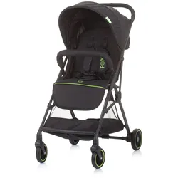 Chipolino Kinderwagen, Buggy Poppy zusammenklappbar Korb Sonnendach 5-Punkt-Gurt schwarz