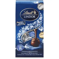 Lindt Schokolade LINDOR Dunkle Mischung | 4 x 136 g Beutel ca. 10 Kugeln dunkle Schokolade mit Füllung, Sorten Feinherb, Dark 60% und Dark 70% | Pralinen-Geschenk | Schokoladengeschenk