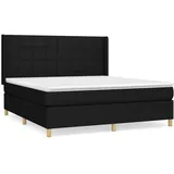 vidaXL Boxspringbett mit Matratze Schwarz 160x200 cm Stoff1377929