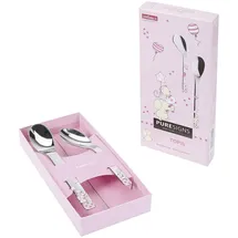 Puresigns Topis Babybesteck 2-teilig Edelstahl Rosa/Weiß
