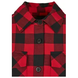 URBAN CLASSICS Ladies Flanell Padded Overshirt - schwarz,