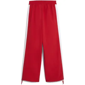 Puma Sporthose "T7 Relaxed Gewebte Trainingshose Damen", Damen, Gr. S, Normalgrößen, rot (for all time rot), Obermaterial: 100% Nylon; Seitenpartie: 100% Polyester; Seitentasche – Oben: 100% Polyester, unifarben, relaxed fit, Hosen Sporthose